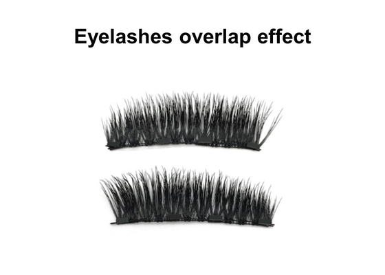 No Glue 3D Mink Eyelashes Wear Comfortable Magnetic 4 Magnets 30mm * 6mm