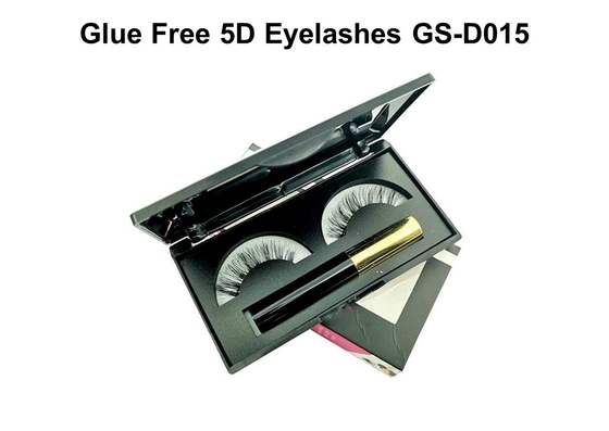 5D 6D 3D Mink Eyelashes No Glue Required Nature Long Black Eyeliner