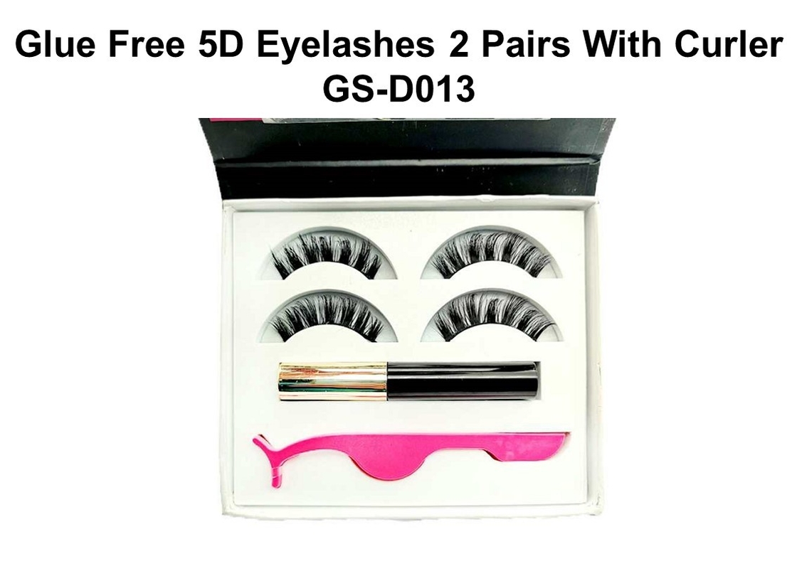 Glue Free Soft 3D Mink Eyelashes With Curler / 3D Lash Extensions